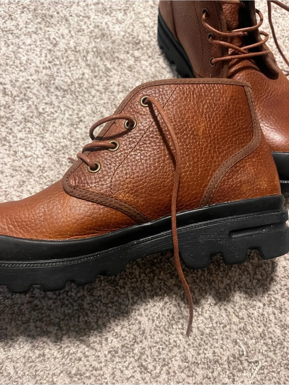 Polo Ralph Lauren Omar Men’s 9.5D Brown Leather Lug Sole Chukka Boots